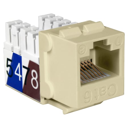 Quest Technology International Cat6 Slim-Style 90 Degree Keystone Jacks, 8P8C - Ivory NKJ-6507